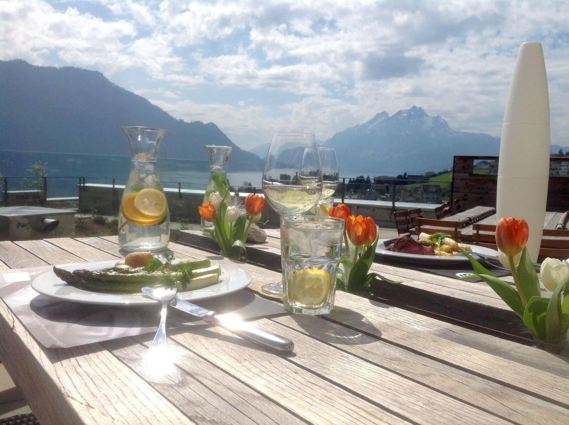 Alpenblick Weggis - Panorama & Alpen Chic Hotel Exterior foto